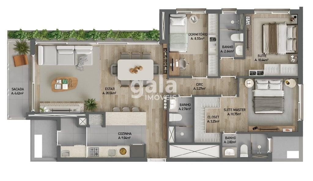 Planta 05 - 3 dorm 104,98m