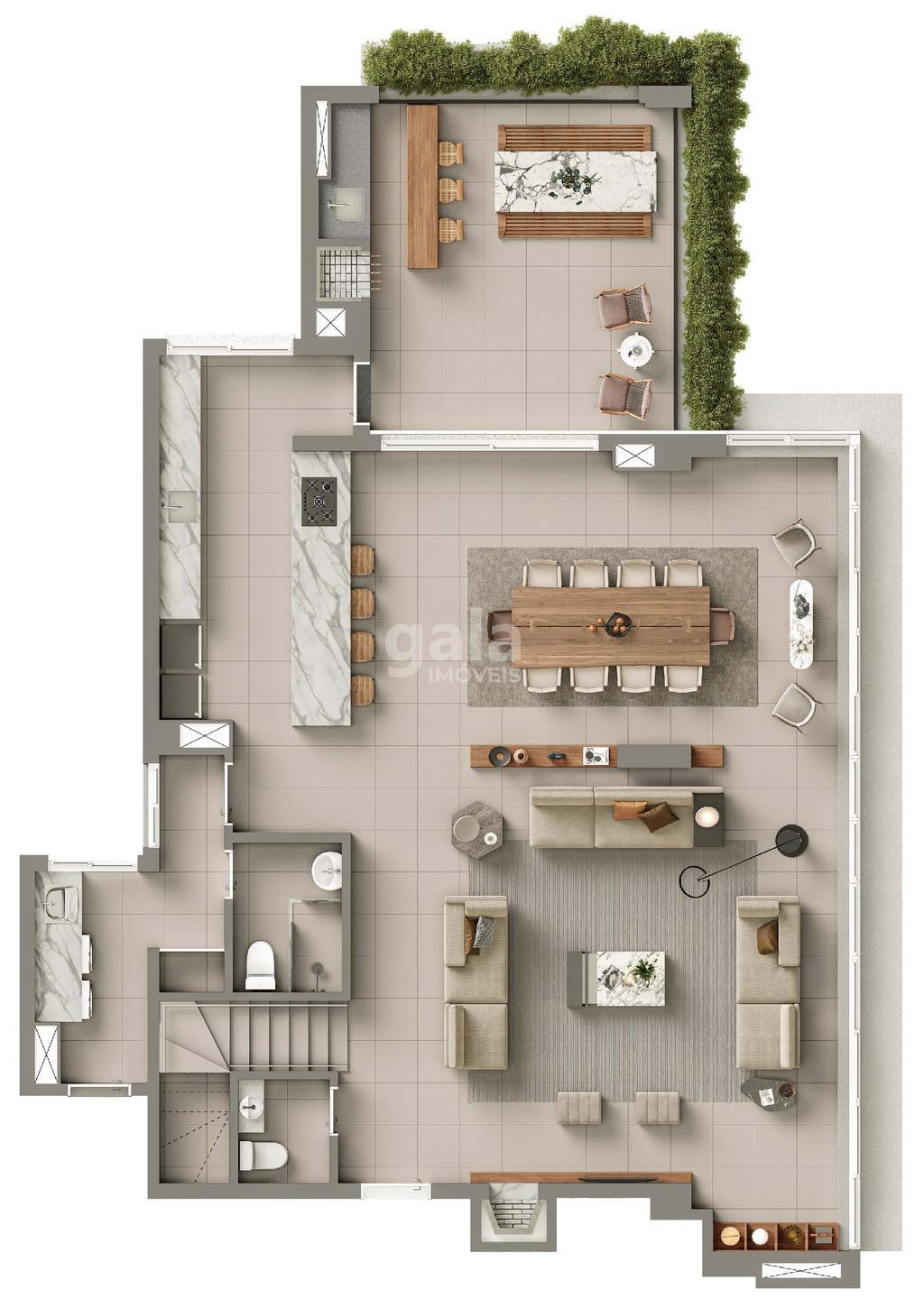 Planta 03 - 4 dorm 295m - duplex - inferior