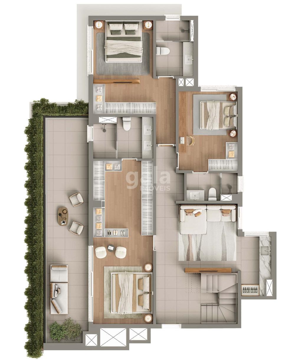 Planta 05 - 3 dorm 303m - cobertura duplex - inferior