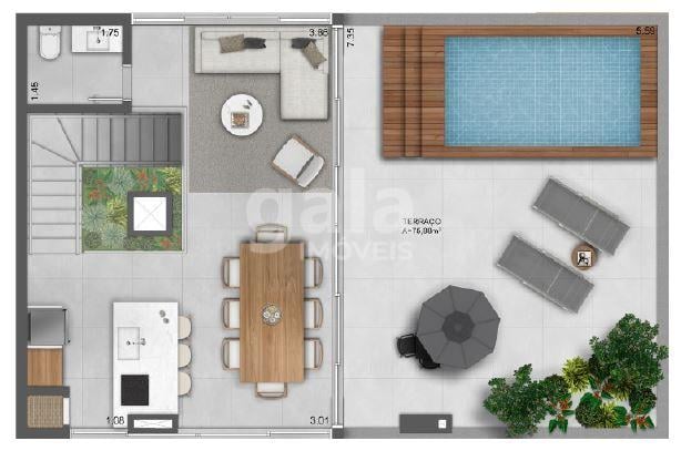 Planta 19 - 2 dorm 186 15m - cobertura duplex superior