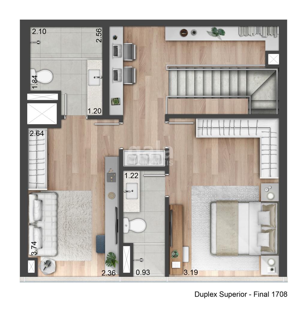 Planta 07 - 2 dorm 111m - duplex superior