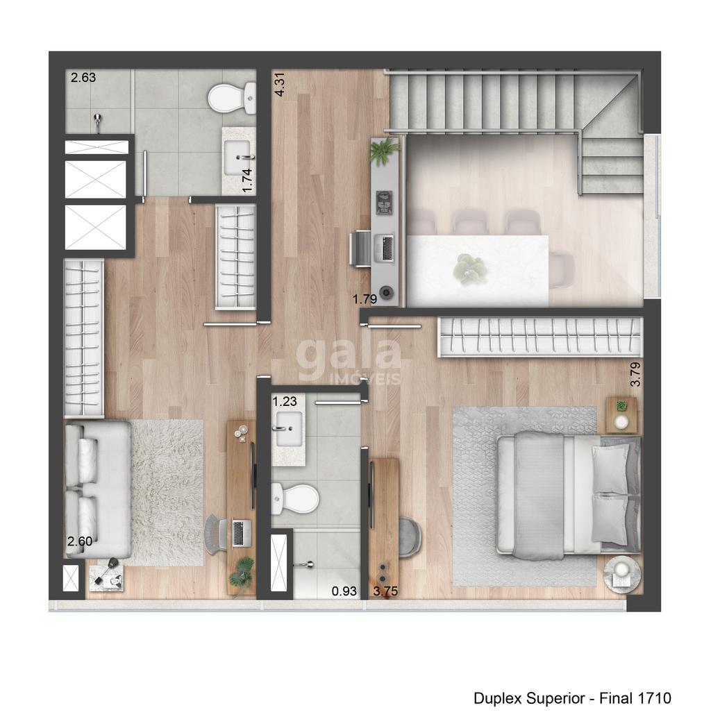 Planta 08 - 2 dorm 118m - duplex superior