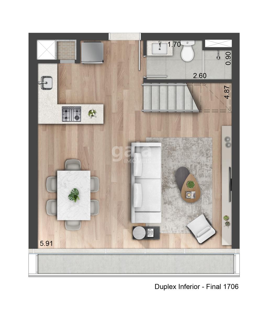 Planta 04 - 2 dorm 97m - duplex inferior