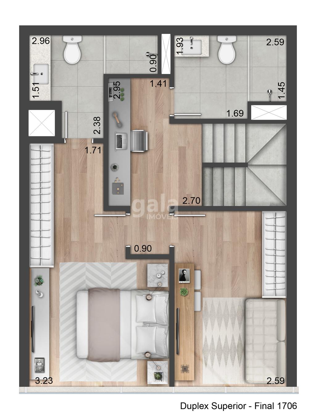 Planta 05 - 2 dorm 97m - duplex superior