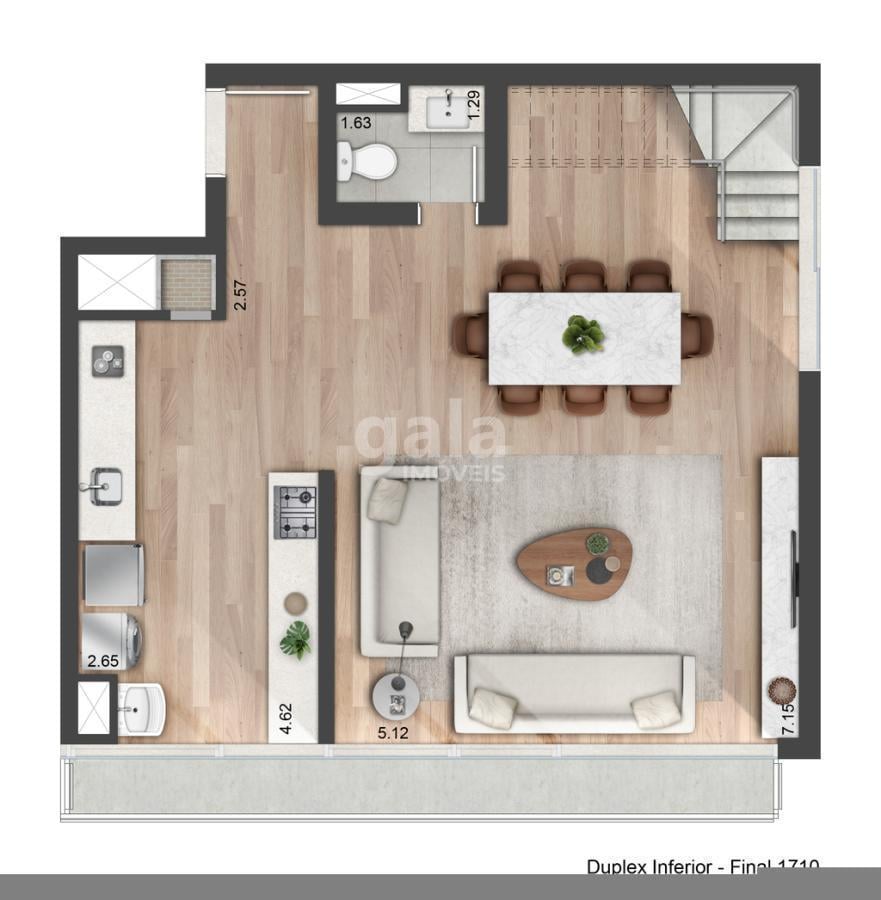 Planta 09 - 2 dorm 118m - duplex inferior