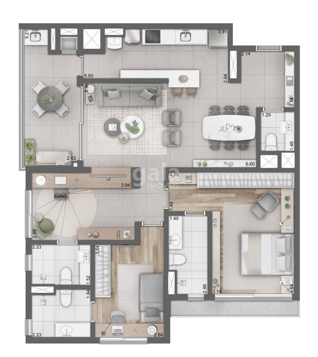 Planta 08 - 2 dorm 119m - opo