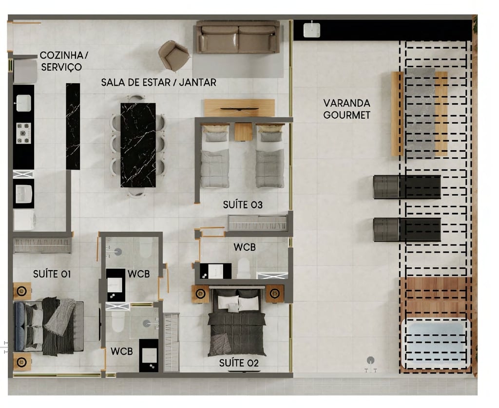 Planta 14 - 3 dorm 136,80m