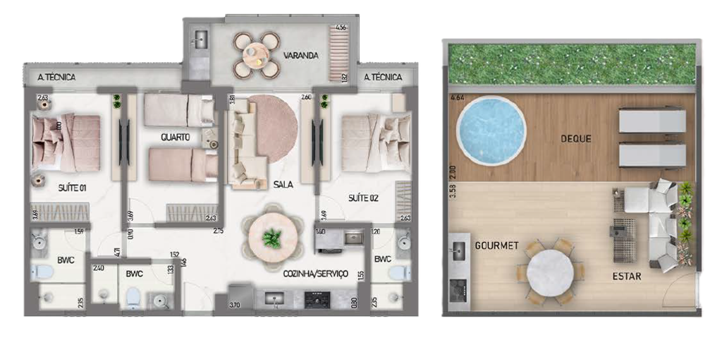 Planta 10 - 3 dorm 138m - duplex