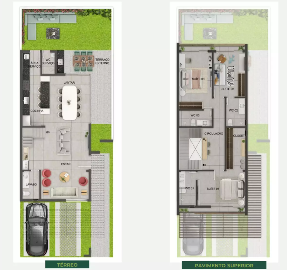 Planta 01 - 3 dorm 182m