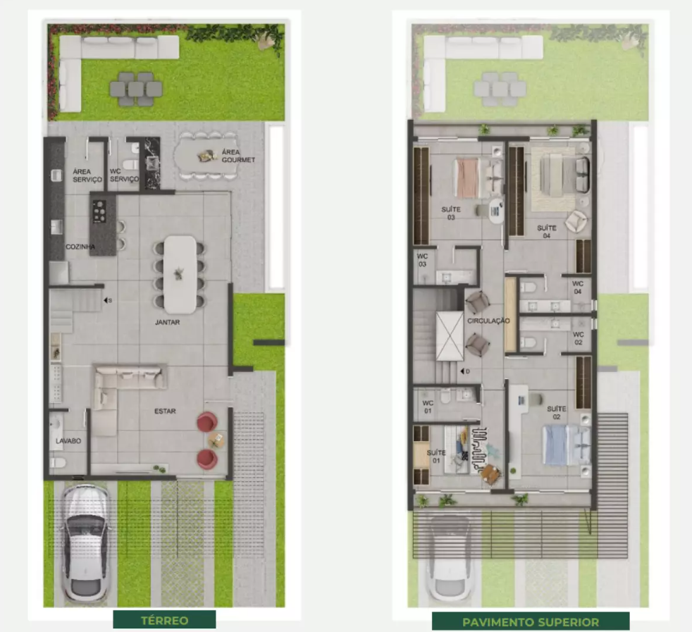 Planta 02 - 4 dorm 215m