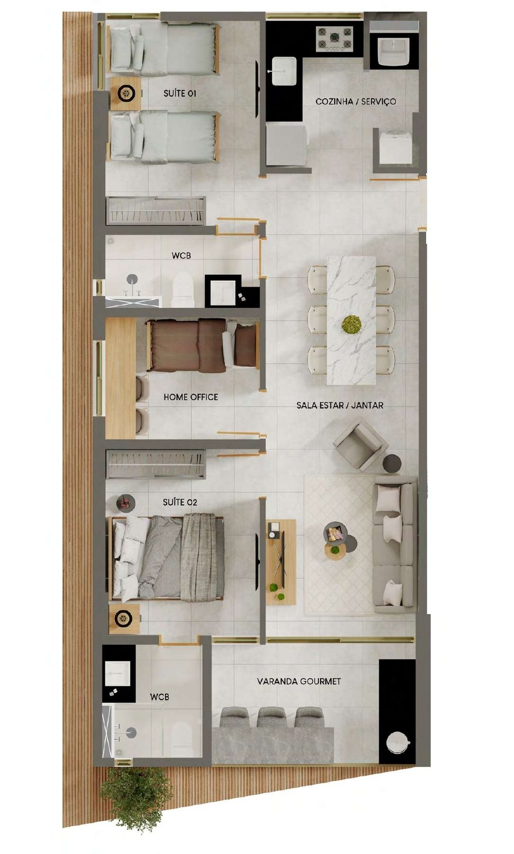 Planta 09 - 3 dorm 66,98m