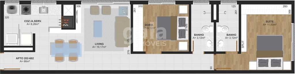 Planta 01 - 2 dormitrios - 61m - final 02