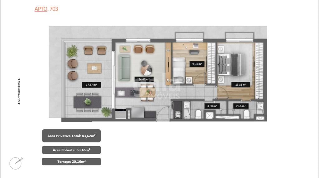 Planta 10 - 2 dorm 83 62m