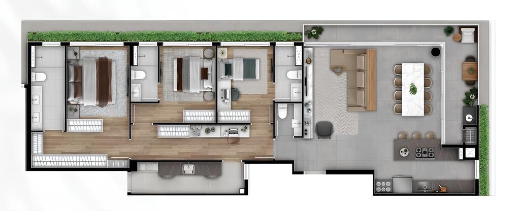 Planta 01 - 3 dorm 136,83m