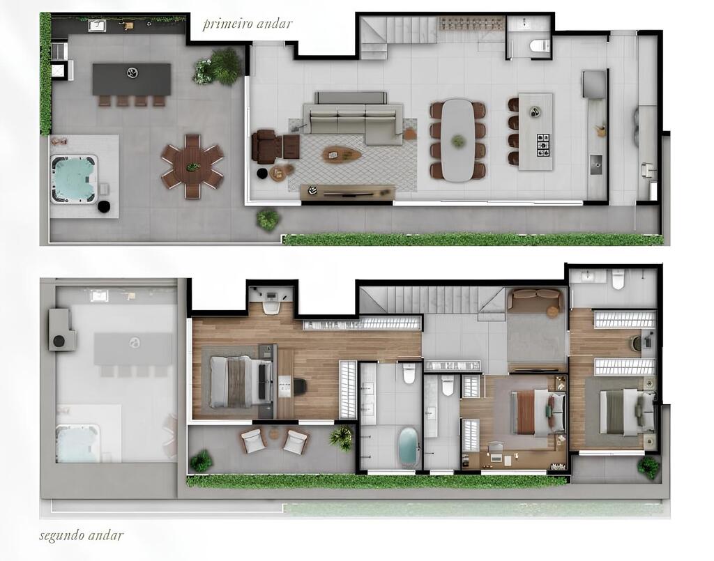 Planta 06 - 3 dorm 249,75m - cobertura duplex