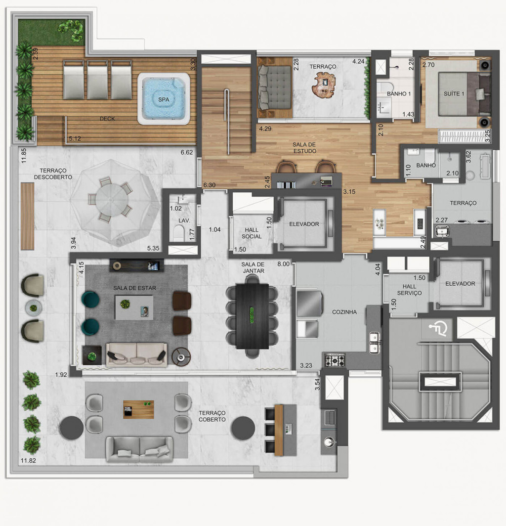 Planta 04 - 4 dorm - duplex inferior