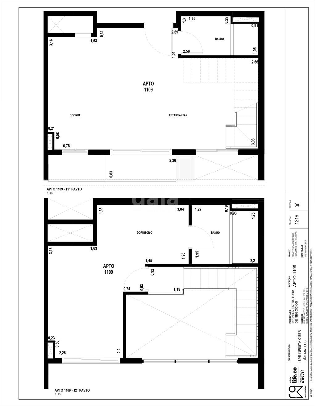 Planta 08 - 1 dorm 62 06m - duplex