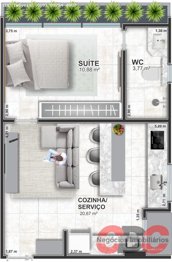 Planta Apartamento 43m