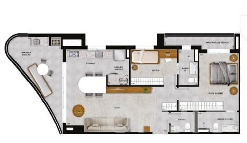 Planta 05 - 2 dorm 84,00m