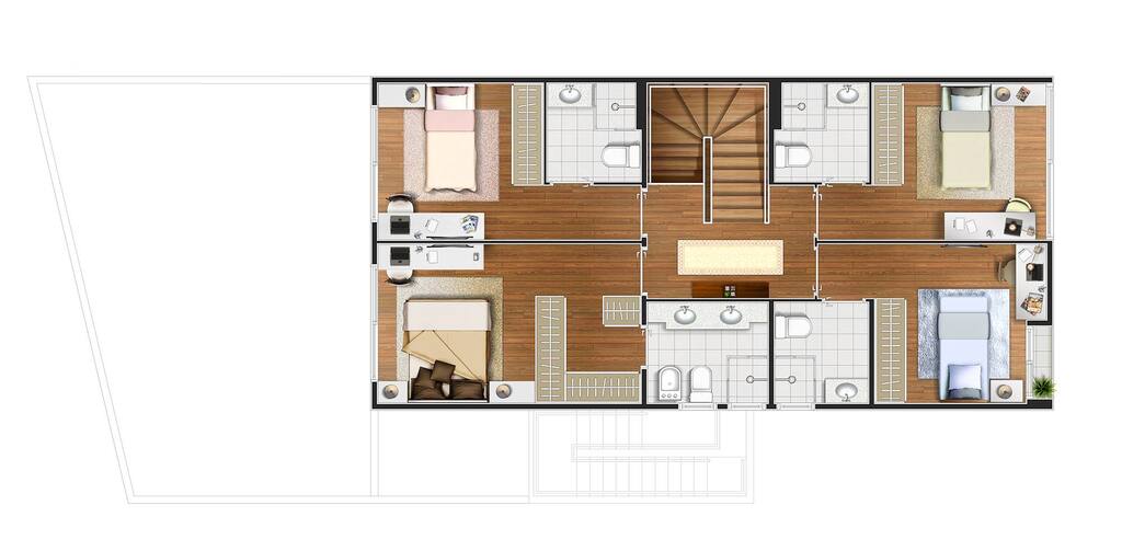 Planta 03 - 4 dorm 300 04 - andar superior