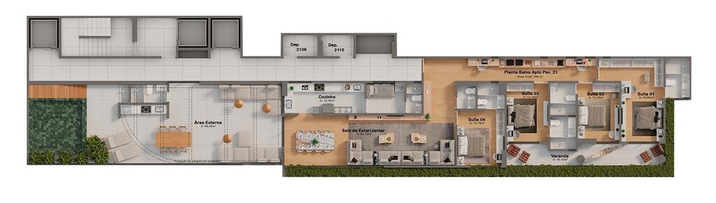 Planta 05 - 4 dorm 284,30m - penthouse