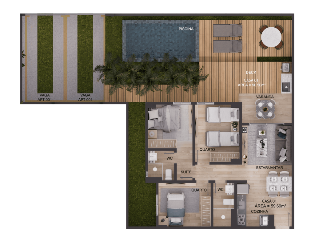 Planta 26 - 3 dorm 150,19m - garden