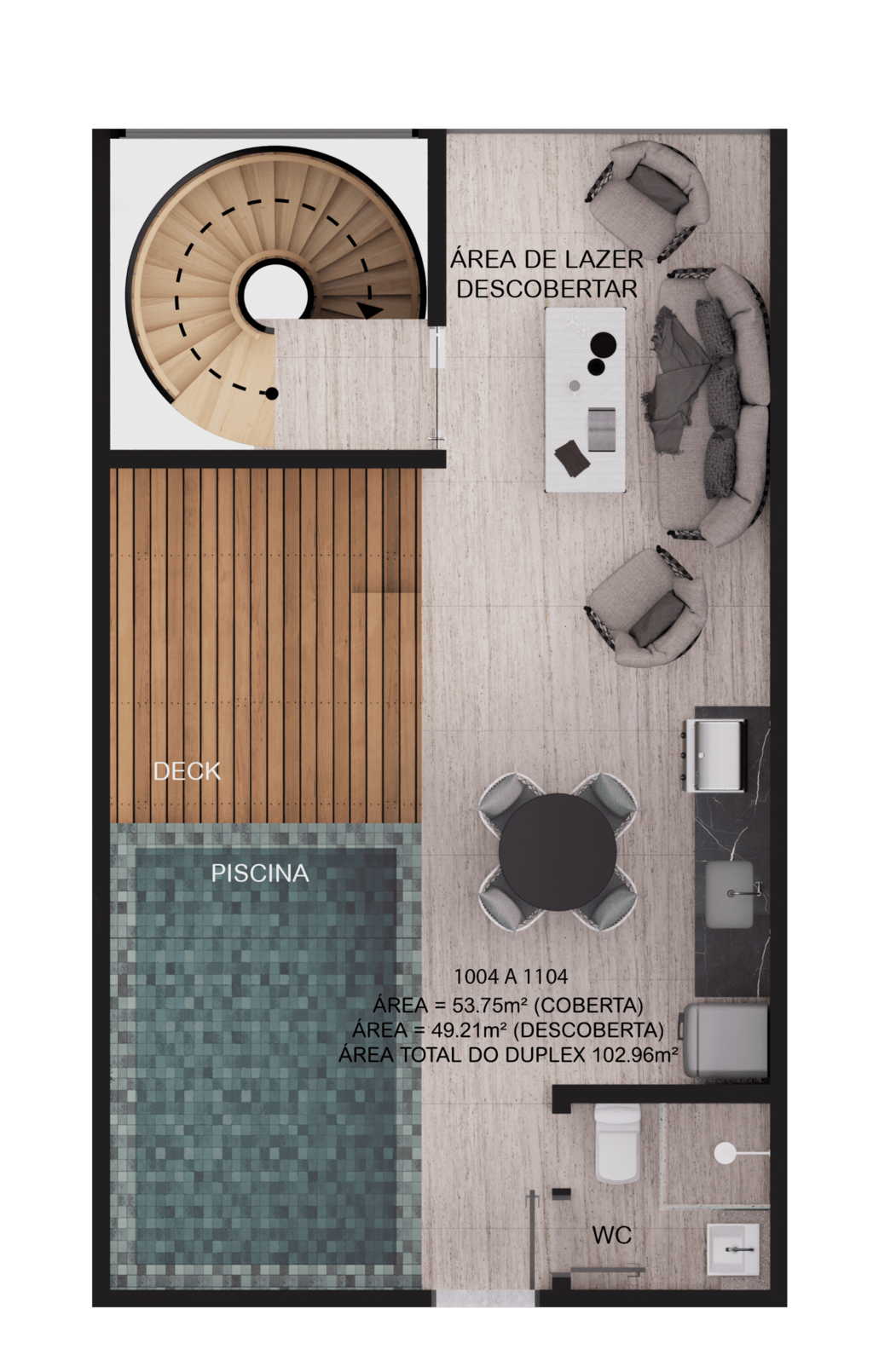 Planta 17 - 2 dorm 102,96m - duplex - superior