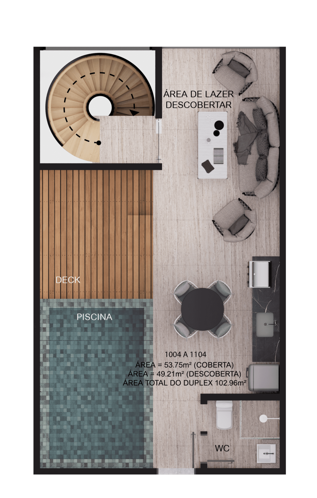 Planta 17 - 2 dorm 102,96m - duplex - superior