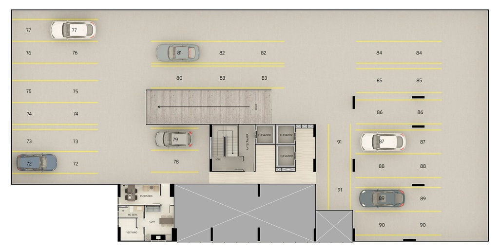 Pavimento garagem