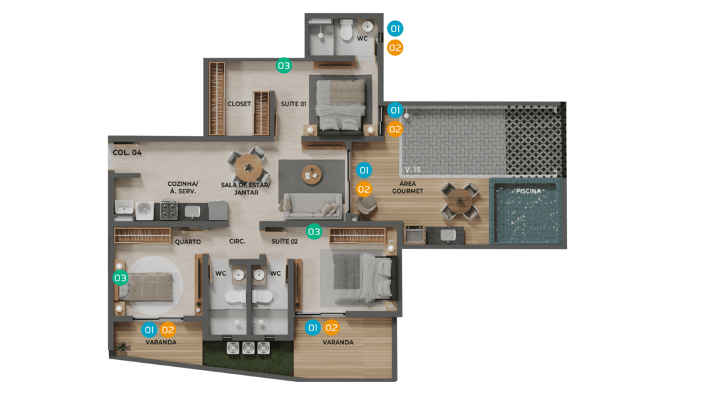 Planta 08 - 3 dorm 114,52m