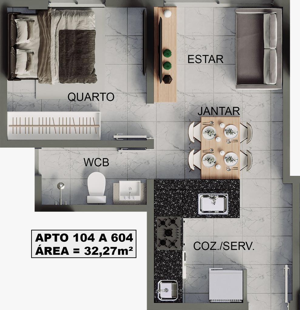 Planta 01 - 1 dorm 32,27m