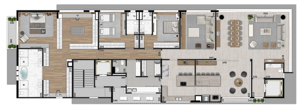 Planta 01 - 3 dorm 372m