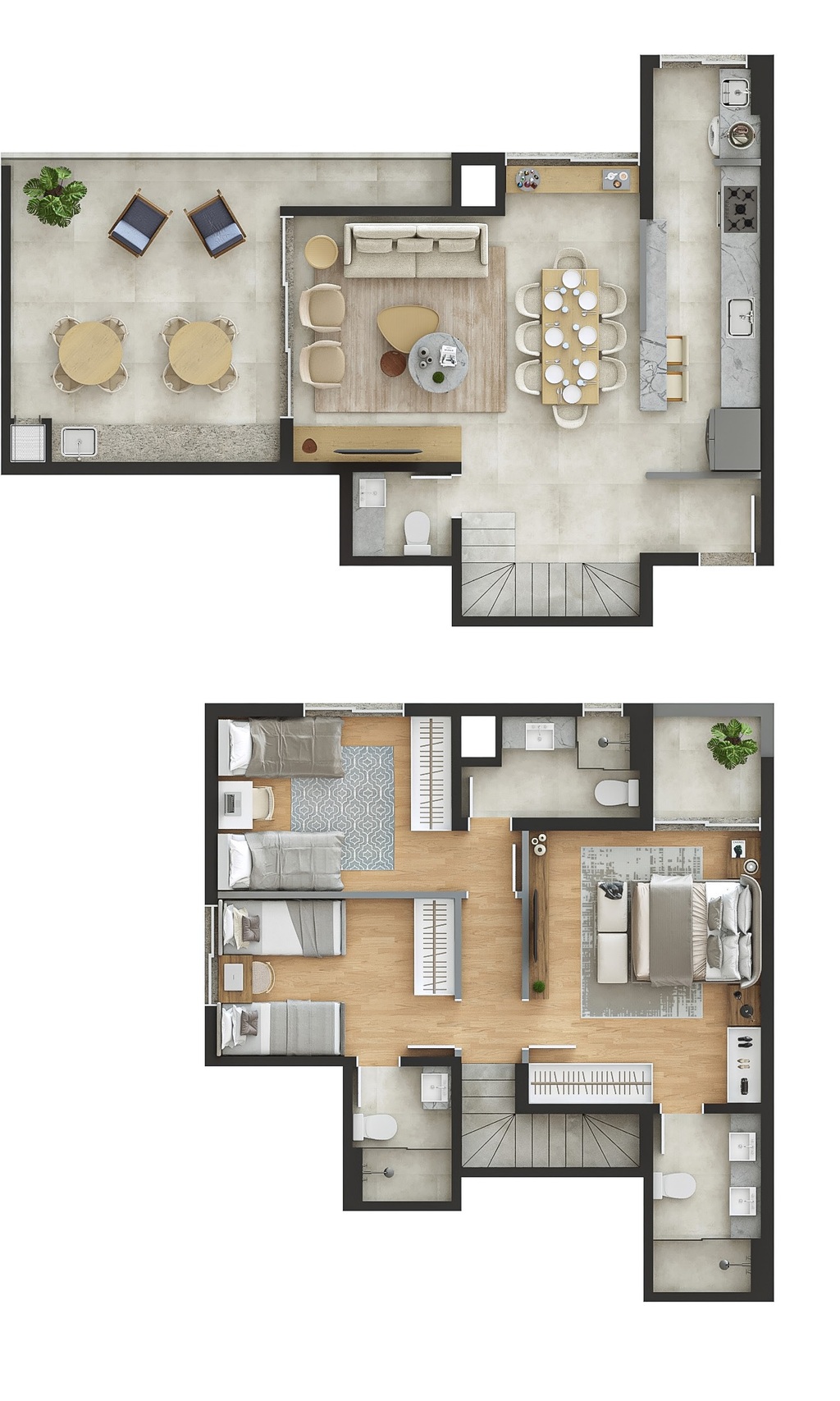 Planta 08 - 3 dorm 110m - cobertura duplex