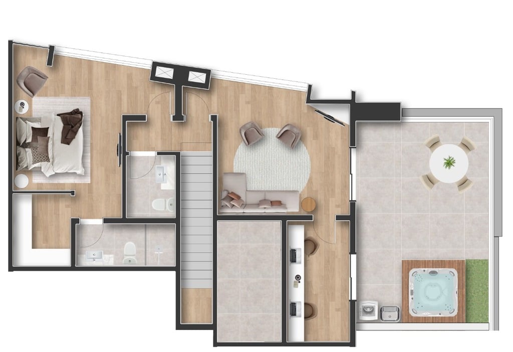 Planta 02 - 3 dorm 152,35m - cobertura duplex - superior