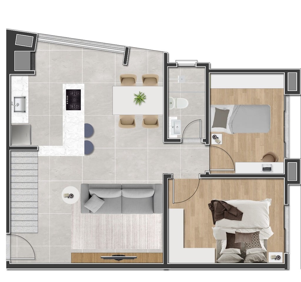 Planta 01 - 3 dorm 152,35m - cobertura duplex - inferior