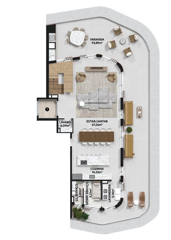 Planta 08 - 3 dorm 322m - cobertura duplex - inferior