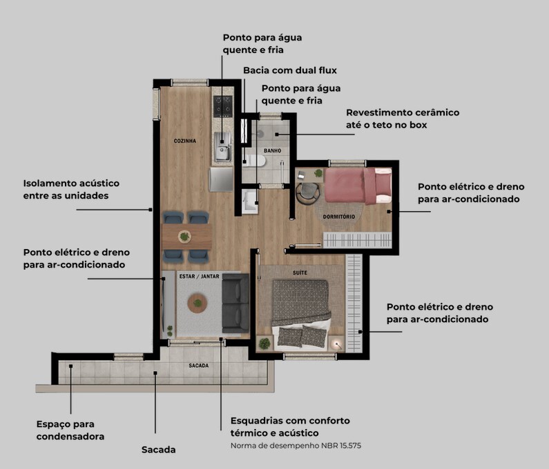 Planta 02 - 2 dorm 39,29m