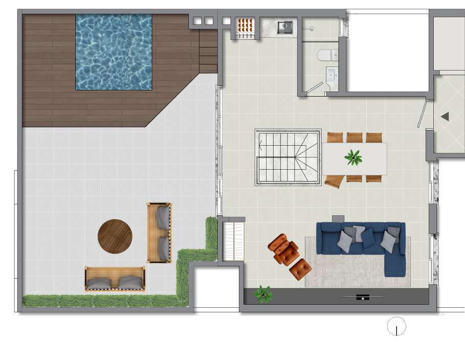 Planta 06 - 3 dorm 240,89m - cobertura duplex - superior