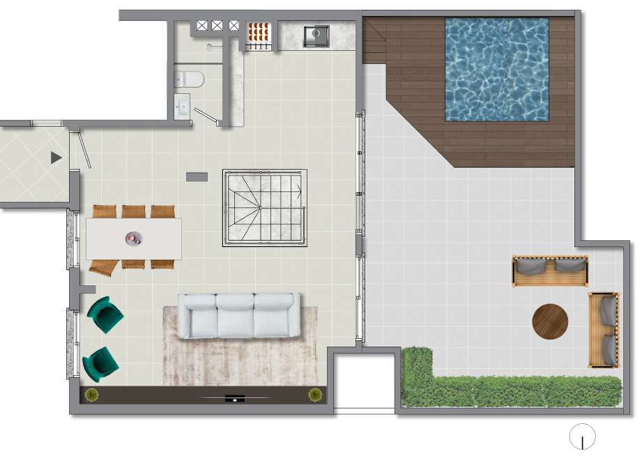 Planta 08 - 3 dorm 243,26m - cobertura duplex - superior