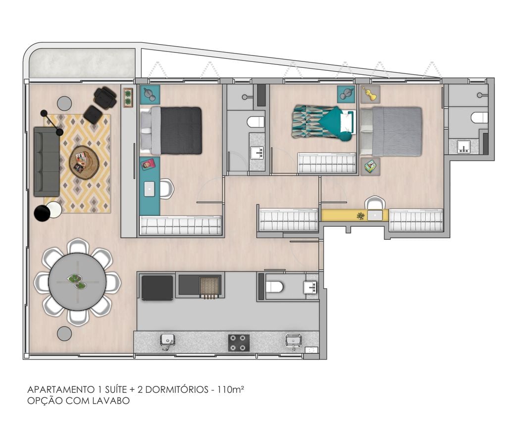 Planta 06 - 3 dorm 110m - opo