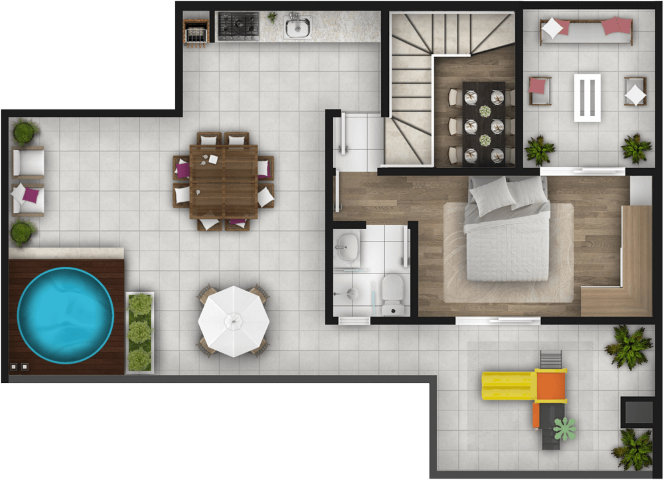 Planta 10 - 3 dorm 173m - cobertura duplex superior
