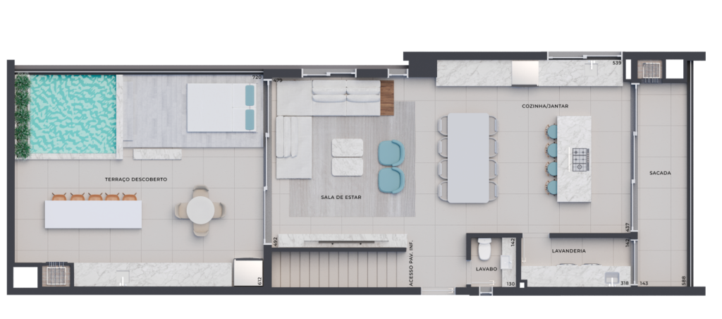 Planta 19 - 3 dorm 267,44m - cobertura duplex - superior