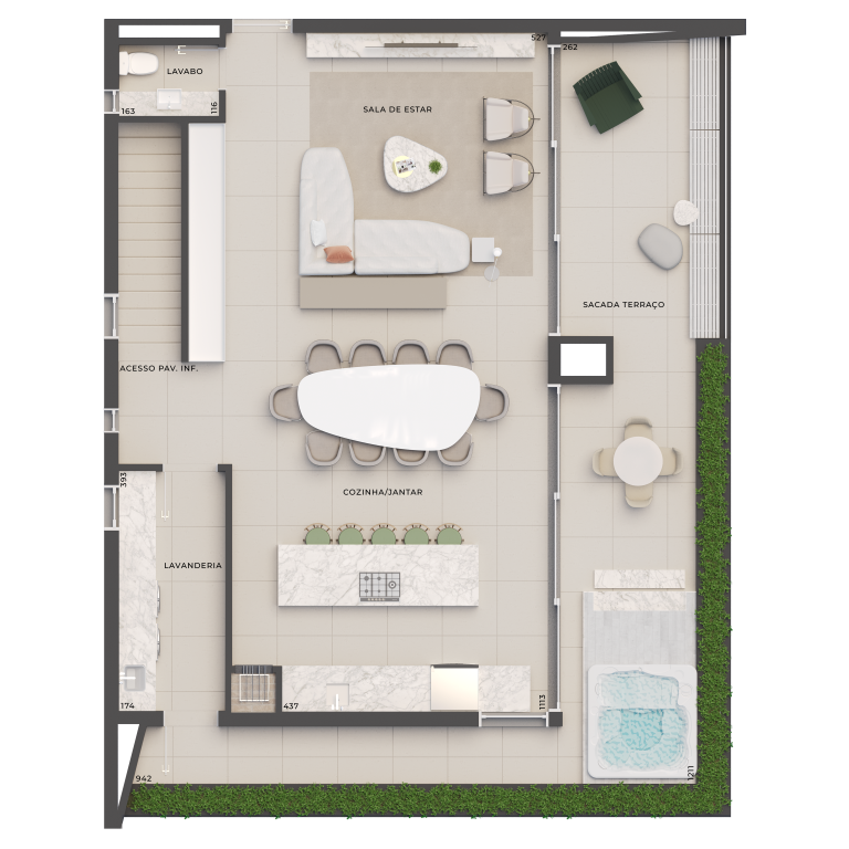 Planta 17 - 3 dorm 250,42m - cobertura duplex - superior