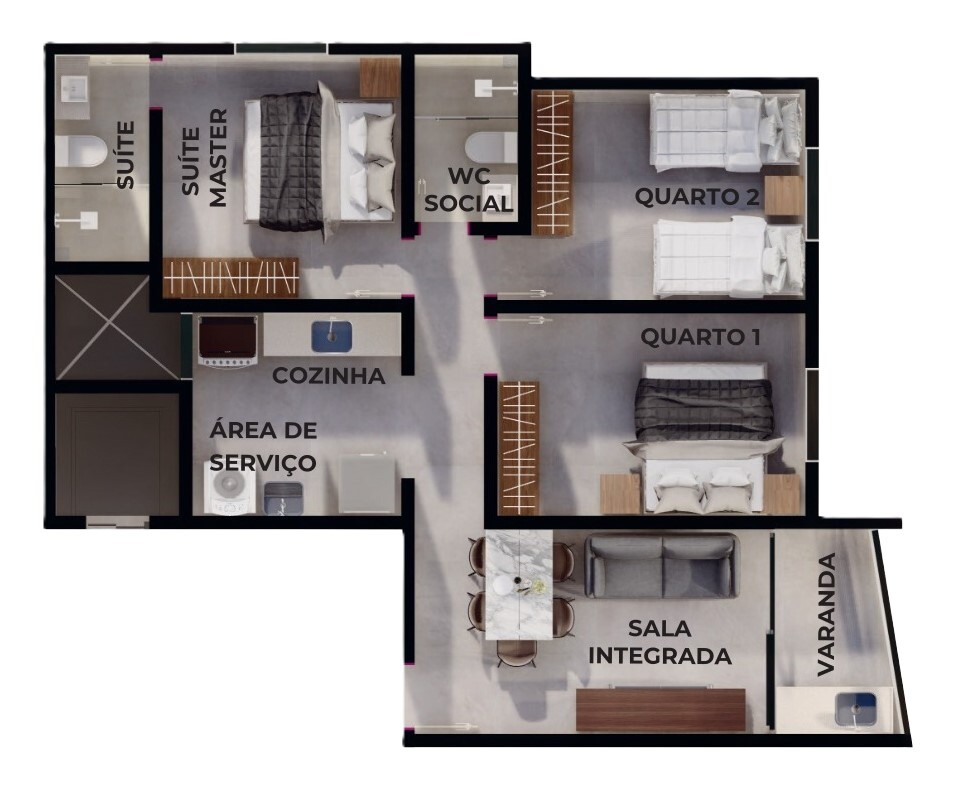 Planta 05 - 3 dorm 72,45m