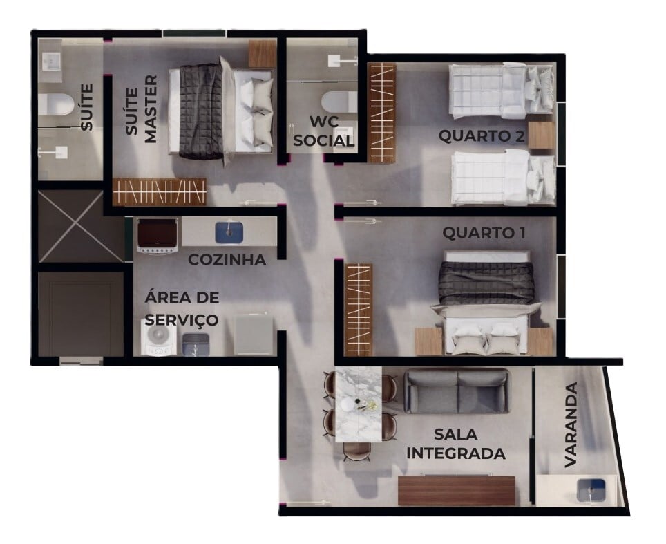 Planta 05 - 3 dorm 72,45m