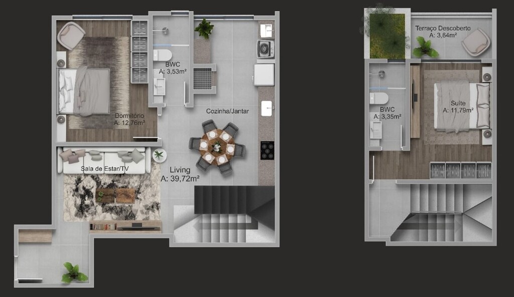 Planta 05 - 2 dorm 96 84m - duplex