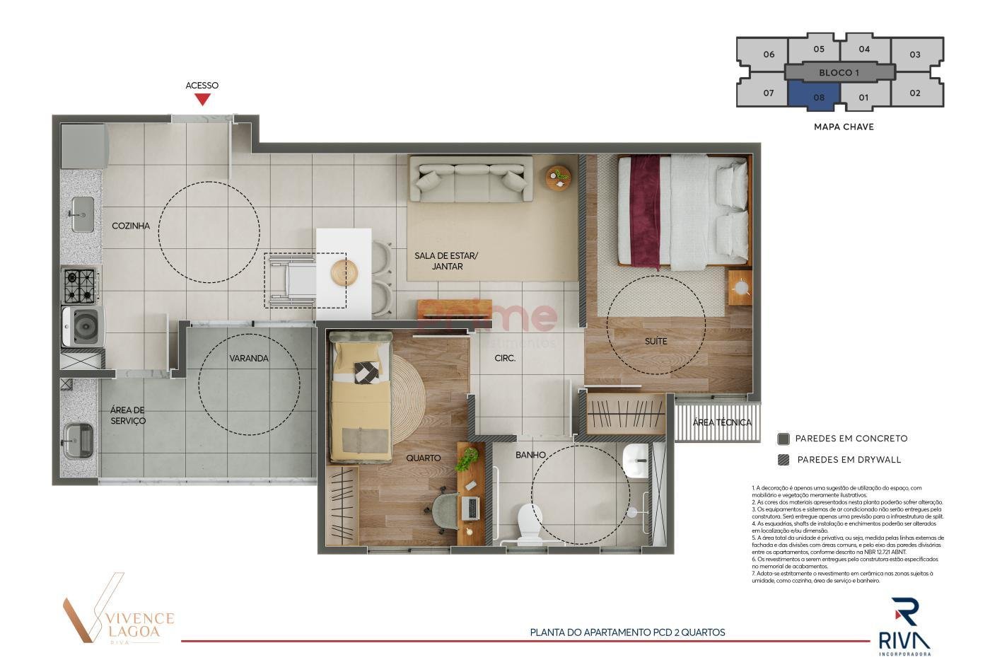 Planta 2 Quartos PCD