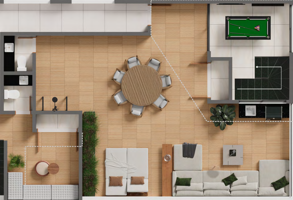 Planta 07 - 3 dorm 92,30m - cobertura duplex - superior