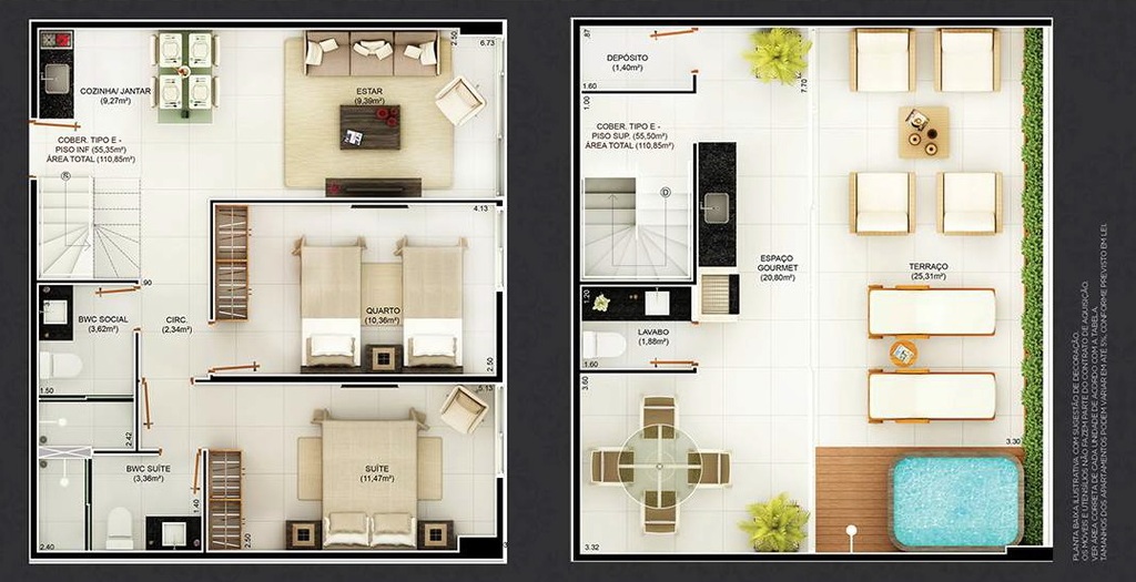 Planta 17 - 2 dorm 110,85m