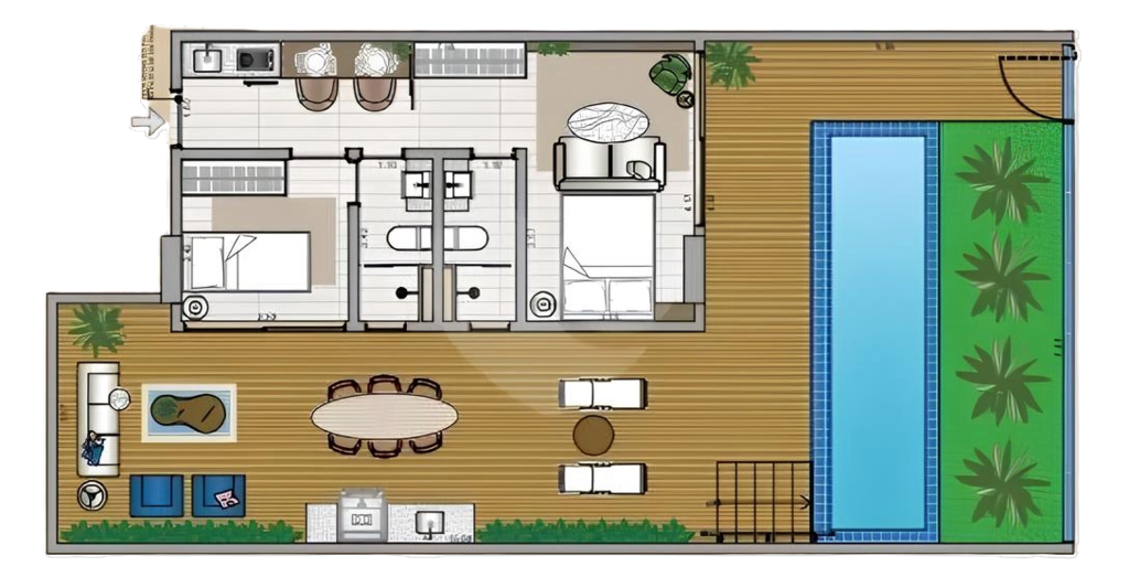 Planta 04 - 2 dorm 111,9m - garden